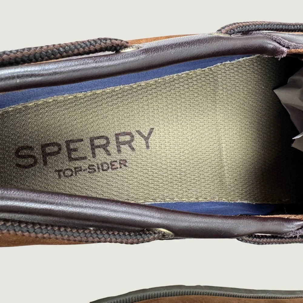 Sperry Top-Sider Boat Shoe Mens 12M Brown Leather Moc Toe 0777896 Nautical